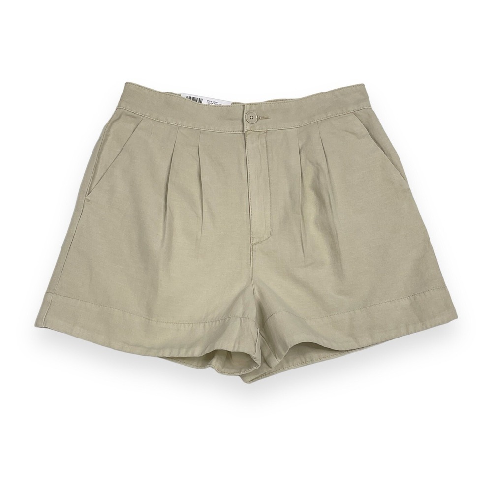 Joie‎ Shorts Womens Small (30 Waist) Beige Linen Blend Pleated High Waisted NWT